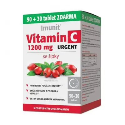 Vitamin C 1200 mg URGENT se šípky Imunit 90+30 tbl