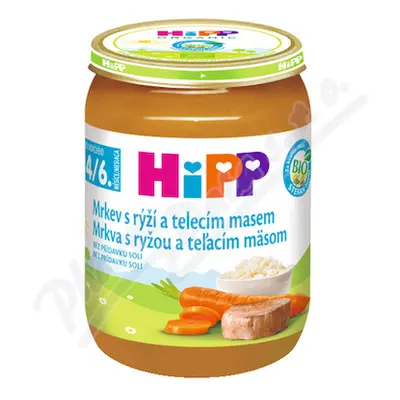 HiPP BABY BIO Mrkev s rýží a telecím masem 190g