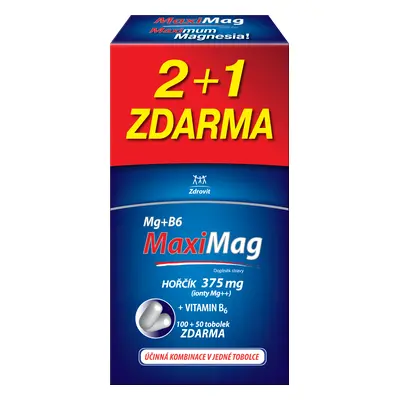 MaxiMag Hořčík 375mg+B6 tob.100+50 ZDARMA