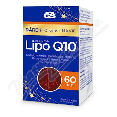 GS Koenzym Lipo Q10 60mg cps.60+10 dárek