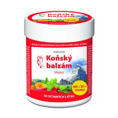 Koňský balzám SWISS hřejivý 500 + 50 ml