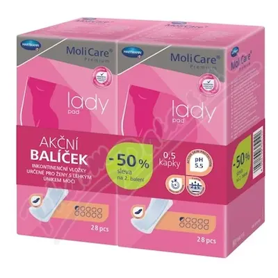 Inko. vložky MoliCare LadyPad 0.5kap Duopack2x28ks