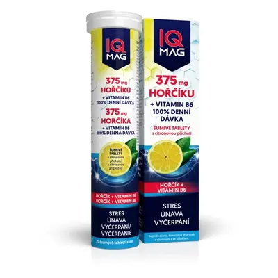 IQ Mag 375mg hořčíku+vit.B6 šumivé tablety 20ks