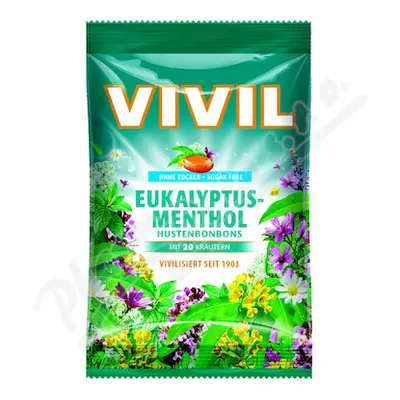 Vivil Eukalyp.-ment.+20 druhů bylin bez cukru 120g