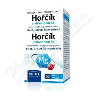 Biotter Hořčík 125mg s vitamínem B6 tbl.50