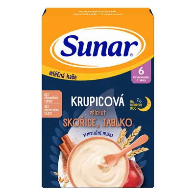 Sunar mléčná krupicová kaše na dobrou noc skořice, jablko 210g