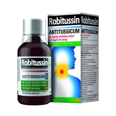 Robitussin Antitussicum 7,5mg/5ml, sirup na suchý kašel 100 ml