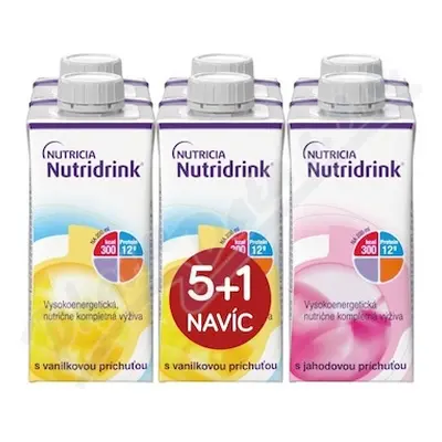 Nutridrink balíček 5+1 (vanilka-jahoda) 6x200ml