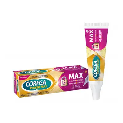 Fixační krém Corega Max Upevnění + Komfort pro ochranu dásní před podrážděním, 40g