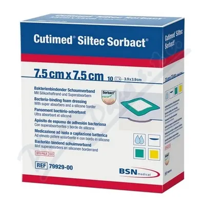 Cutimed Siltec Sorbact 7.5x7.5cm antimikr.kr.10ks