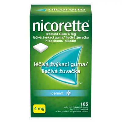 Nicorette Icemint Gum 4mg léčivá žvýkací guma 105