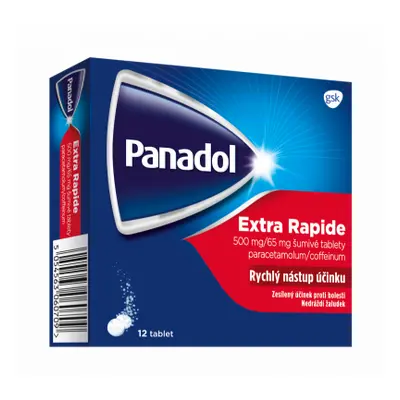 Panadol Extra Rapide 500mg/65mg, šumivé tablety na bolest a snížení horečky 12 tablet