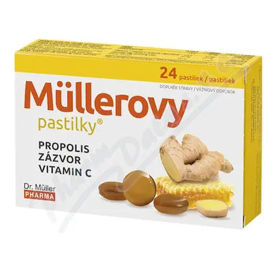 Müllerovy pastilky s propolisem a zázvorem 24ks