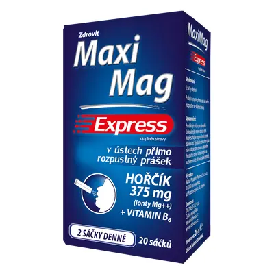 MaxiMag Express hořčík 375 mg+B6 direct 20 sáčků