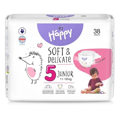 Happy Soft&Delicate 5 dětské pleny 11-18kg 38ks