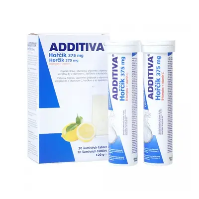 Additiva horčík 375mg+B-komplex+vit.C šumivé tablety 2x10