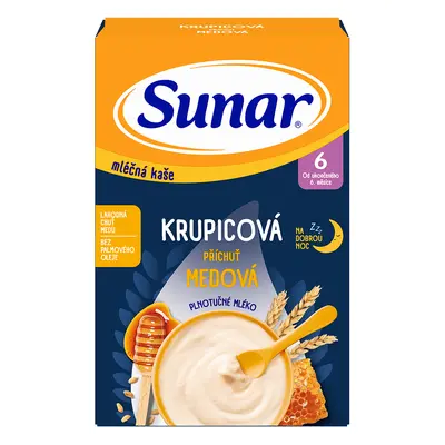 Sunar mléčná krupicová kaše na dobrou noc medová 210g