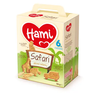 Hami Safari dětské sušenky 180g 6M