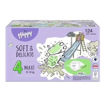 Happy Soft&Delicate 4 dětské pleny 8-14kg 124ks