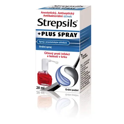 Strepsils Plus spray 20ml, sprej s anestetickým účinkem