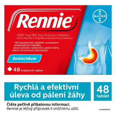 Rennie 48 žvýkacích tablet