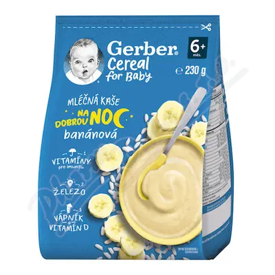 Gerber Cereal Ml.kaše na dobrou noc banán.230g 6M