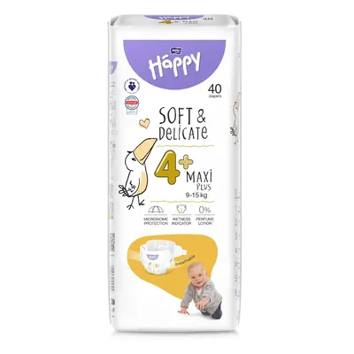 Happy Soft&Delicate 4+ dětské pleny 9-15kg 40ks