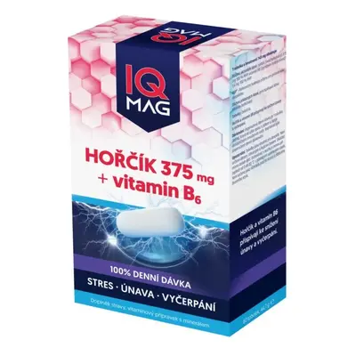 IQ Mag hořčík 375mg + vit.B6 60 tobolek