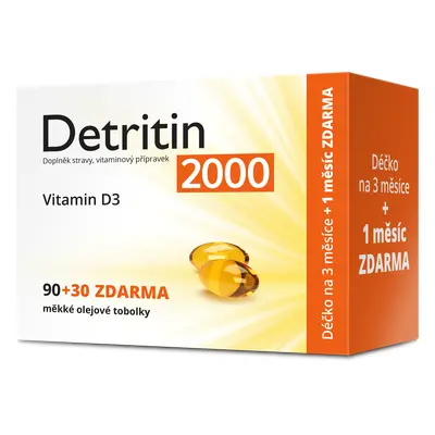 Detritin Vitamin D3 2000 IU 90+30 měkkých tobolek