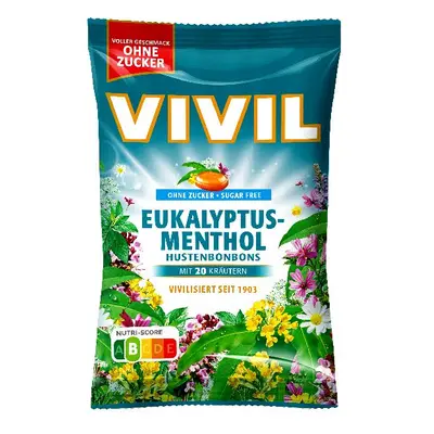 Vivil Eukalyp.-ment.+20 druhů bylin bez cukru 120g