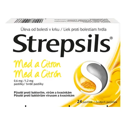 Strepsils Med a Citron 0.6mg/1.2mg, 24 pastilek