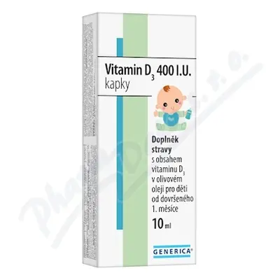 Vitamin D3 400 I.U. kapky 10 ml Generica