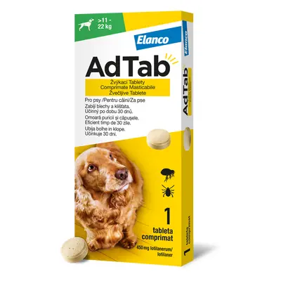 AdTab 450 mg žvýkací tablety pro psy o hmotnosti > 11–22 kg