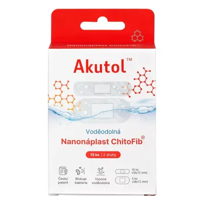 AKUTOL Nanonáplast ChitoFib Voděodolné balení 15ks