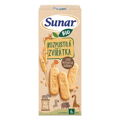 Sunar BIO sušenky Rozpustilá zvířátka 160g (4x40g)