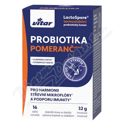 Vitar Probiotika+vláknina+vit.C a D 16x2g