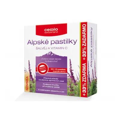 Cemio Alpské pastilky šalvěj a vitamin C pst.30+10