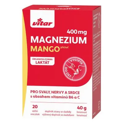 Vitar Magnezium 400mg+vit.B6+vit.C 20 sáčků