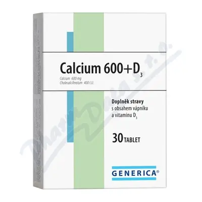 Calcium 600+D3 Generica tbl.30