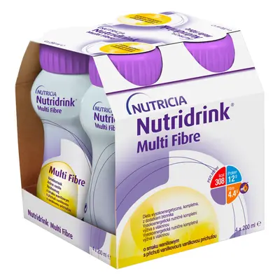 Nutridrink Multi Fibre s příchutí vanilky 4x 200ml