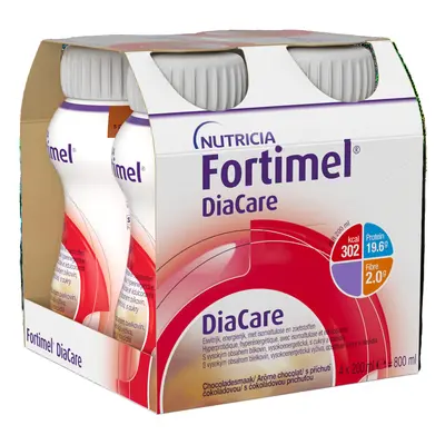 Fortimel DiaCare s příchutí čokoládovou por.sol.4x200ml