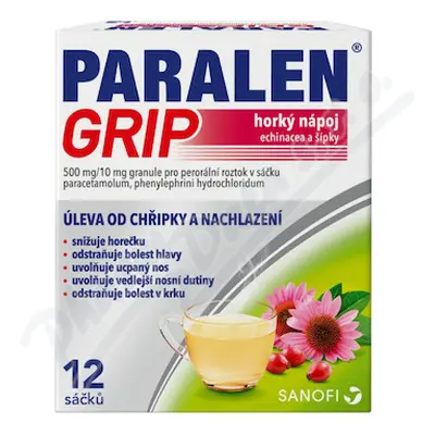 Paralen Grip Echin+šíp.500/10mg por.gra.sol.scc.12