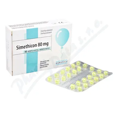 Simethicon 80mg 50 měkkých želatinových kapslí