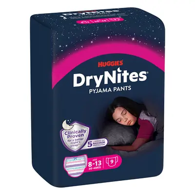 DryNites kalhotky absorpční pro dívky 8-13 let (30-48kg) 9ks