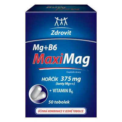 MaxiMag Hořčík 375mg+B6 50 tobolek