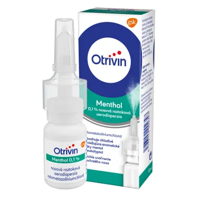 Otrivin Menthol 1mg/ml nosní sprej při léčbě ucpaného nosu 10 ml