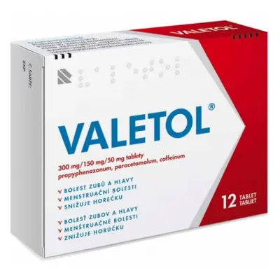 Valetol 300mg/150mg/50mg tbl.nob.12