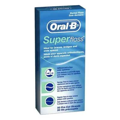 Oral-B dentální nit SuperFloss nastříhané pásky 50m