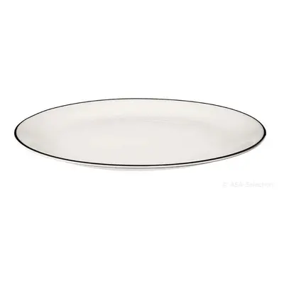 Dezertní talíř s proužkem 14,5 cm A TABLE LIGNE NOIR ASA Selection - bílý