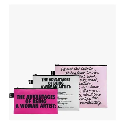 Taštičky na zip 3 ks LOQI GUERRILLA GIRLS Dearest Art Collector and The Advantages Of Bein